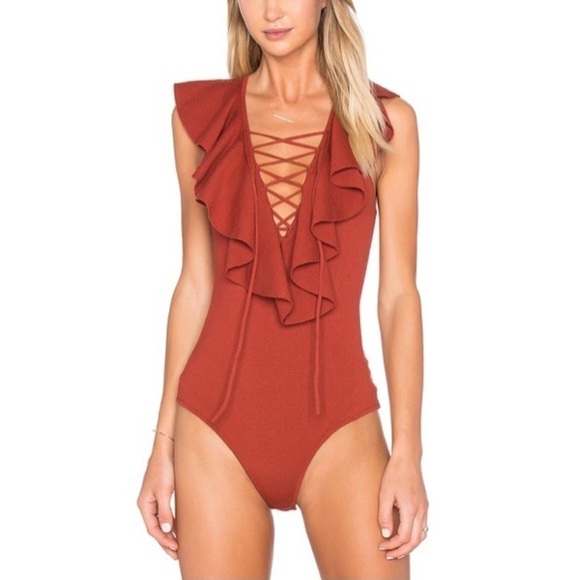 REVOLVE RONNY KOBO LUZ BODYSUIT In Auburn Small - Picture 2 of 11
